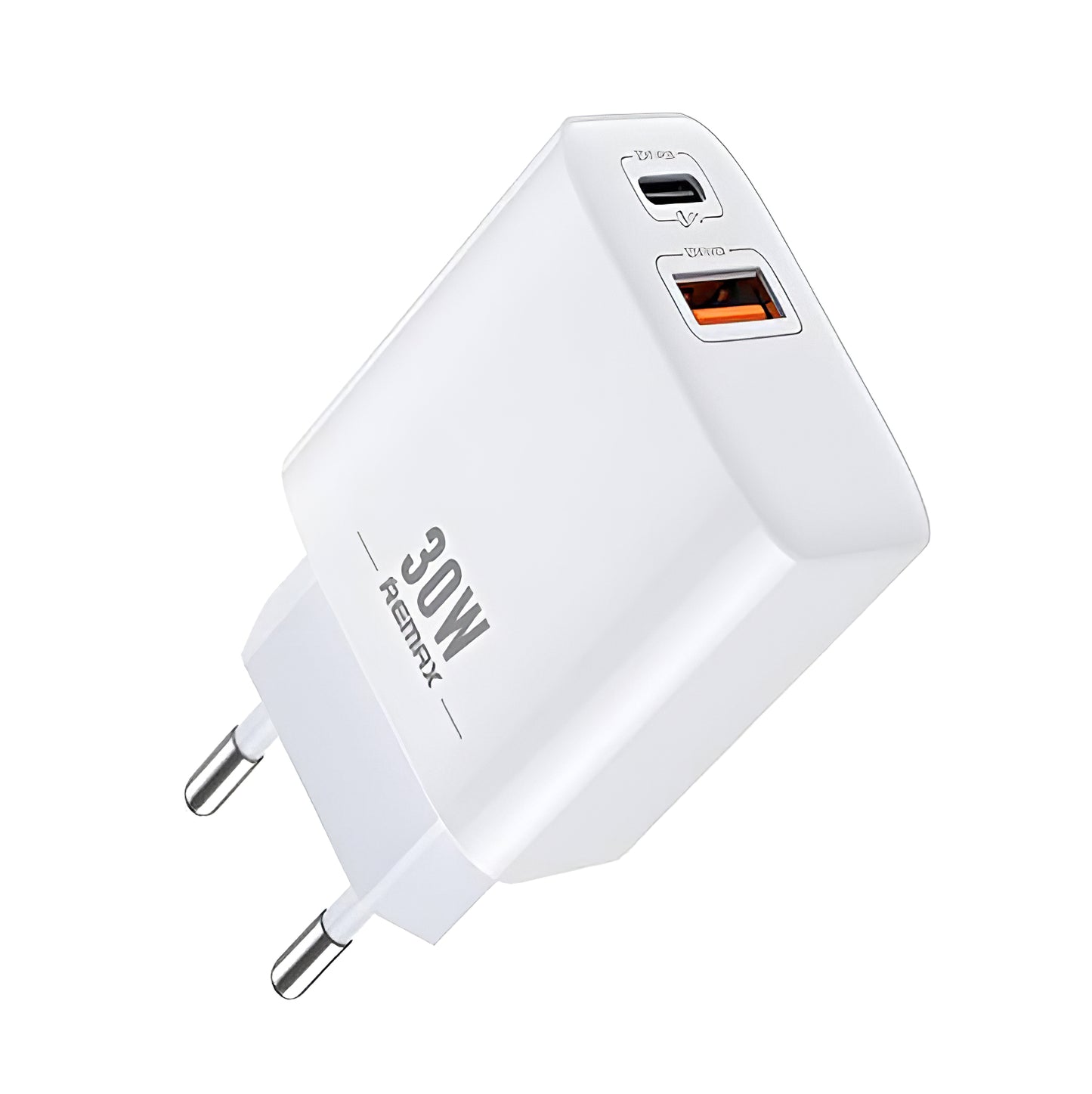 Remax RP-U82 Power Adapter, 30W, 3A, 1 x USB-A - 1 x USB-C, White