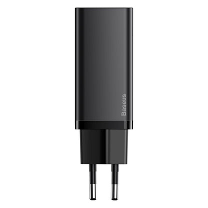 Baseus GaN2 Lite Power Adapter, 65W, 3A, 1 x USB-A - 1 x USB-C, Black CCGAN2L-B01