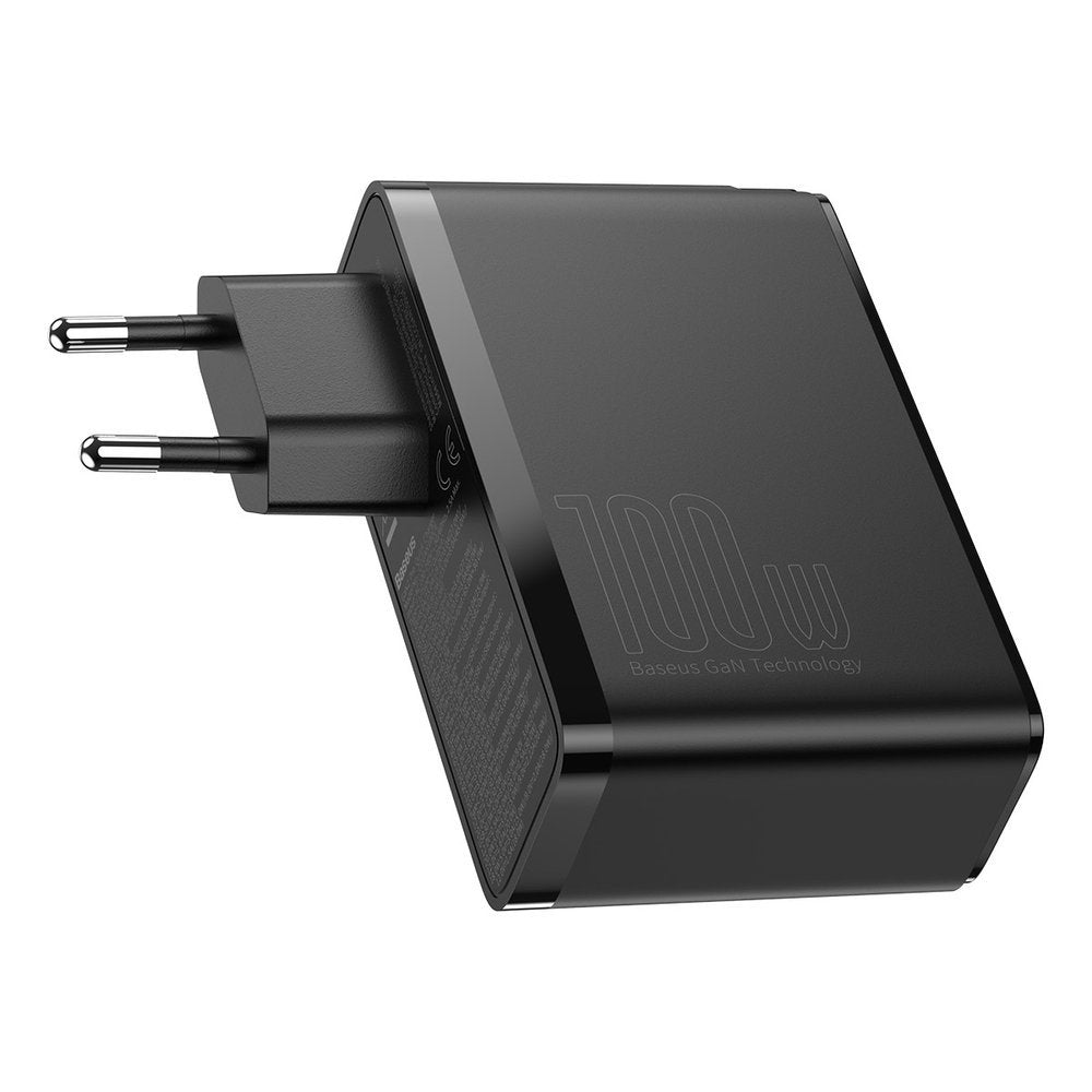 Baseus GaN2 Pro Power Adapter, 100W, 5A, 2 x USB-A - 2 x USB-C, Black CCGAN2P-L01