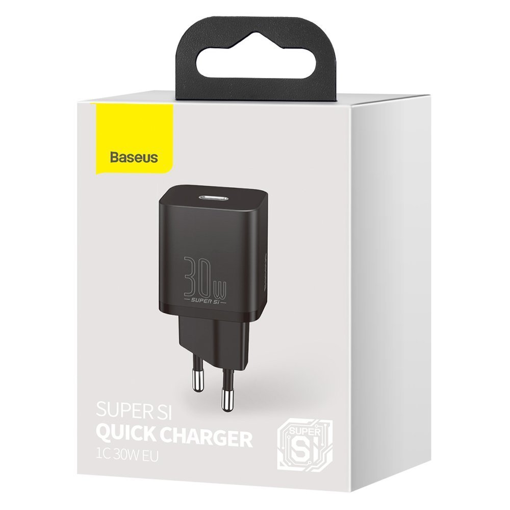 Baseus Super Si Network Charger, 30W, 3A, 1 x USB-C, Black CCSUP-J01