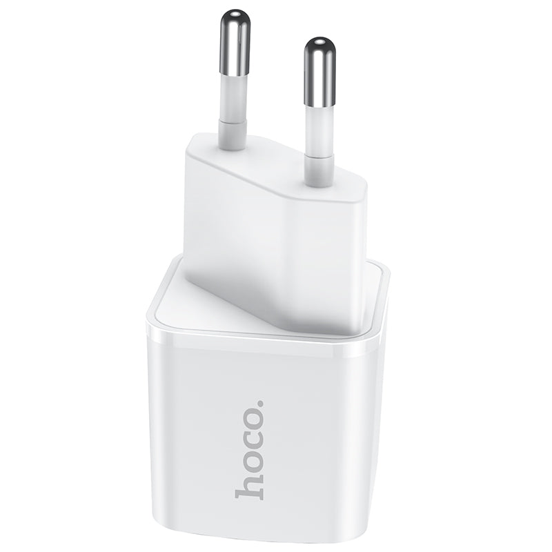 HOCO N10 Wall Charger, 20W, 3A, 1 x USB-C, White 