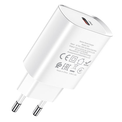 HOCO N14 Wall Charger, 20W, 3A, 1 x USB-C, White