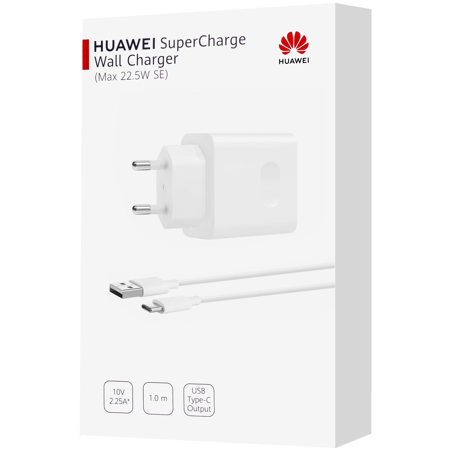 Network Charger with USB-C Cable Huawei CP404B, 22.5W, 2.25A, 1 x USB-A, White 55033325