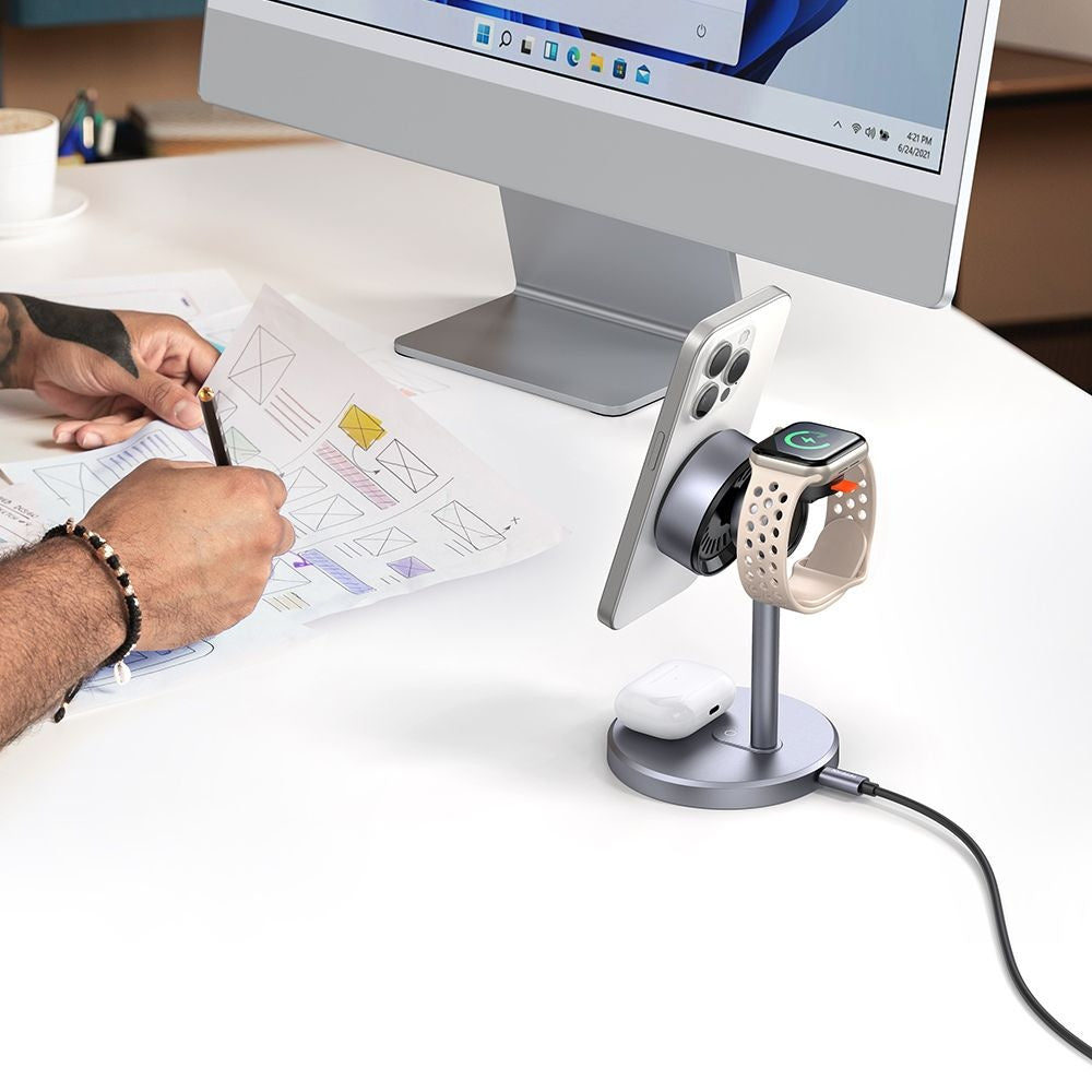 McDodo CH-2462 Swan 3in1 Wireless Network Charger, 22.5W, 1.67A, Black