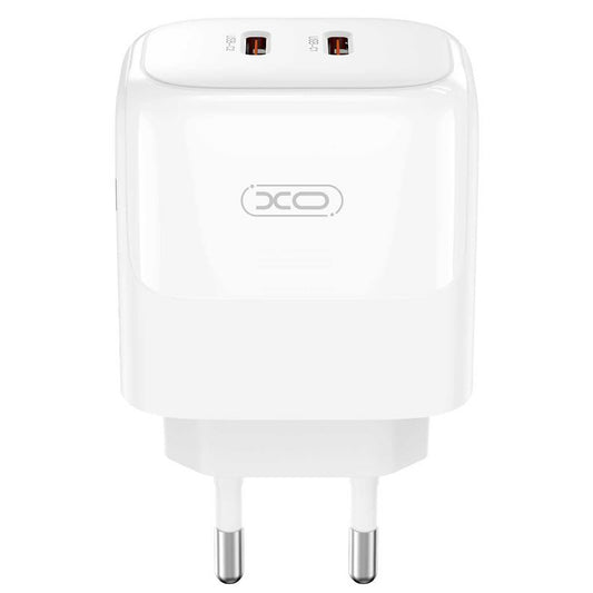 XO Design L140 Power Adapter, 35W, 3A, 2 x USB-C, White