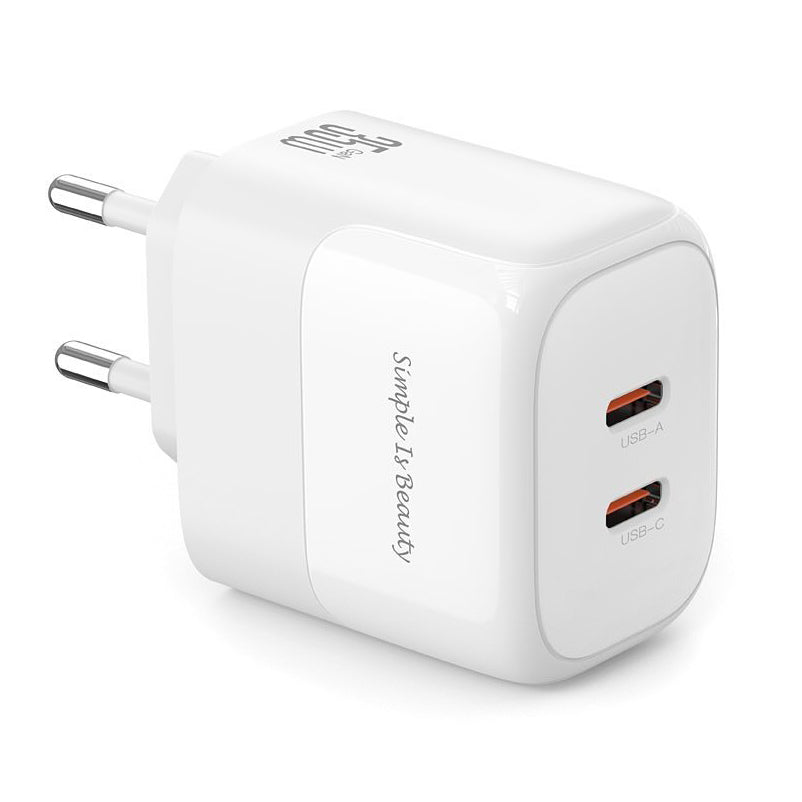 XO Design L140 Power Adapter, 35W, 3A, 2 x USB-C, White