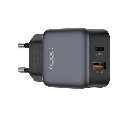XO Design L156 Network Charger, 30W, 3A, 1 x USB-A - 1 x USB-C, Black