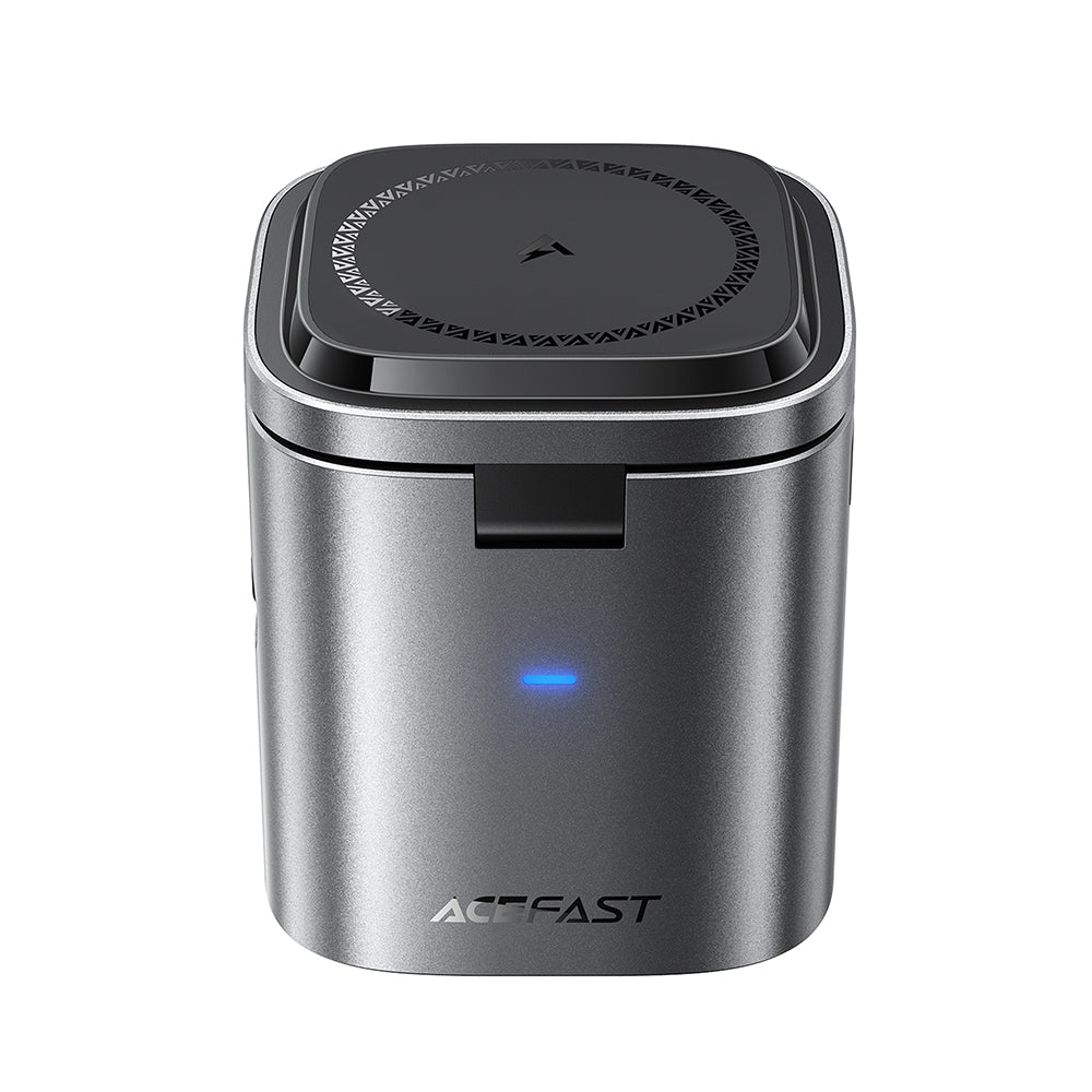 Acefast Z9 QI 6in1 USB-C Cable Charging Station, 80W, 1 x USB-C - 1 x USB-A, Black