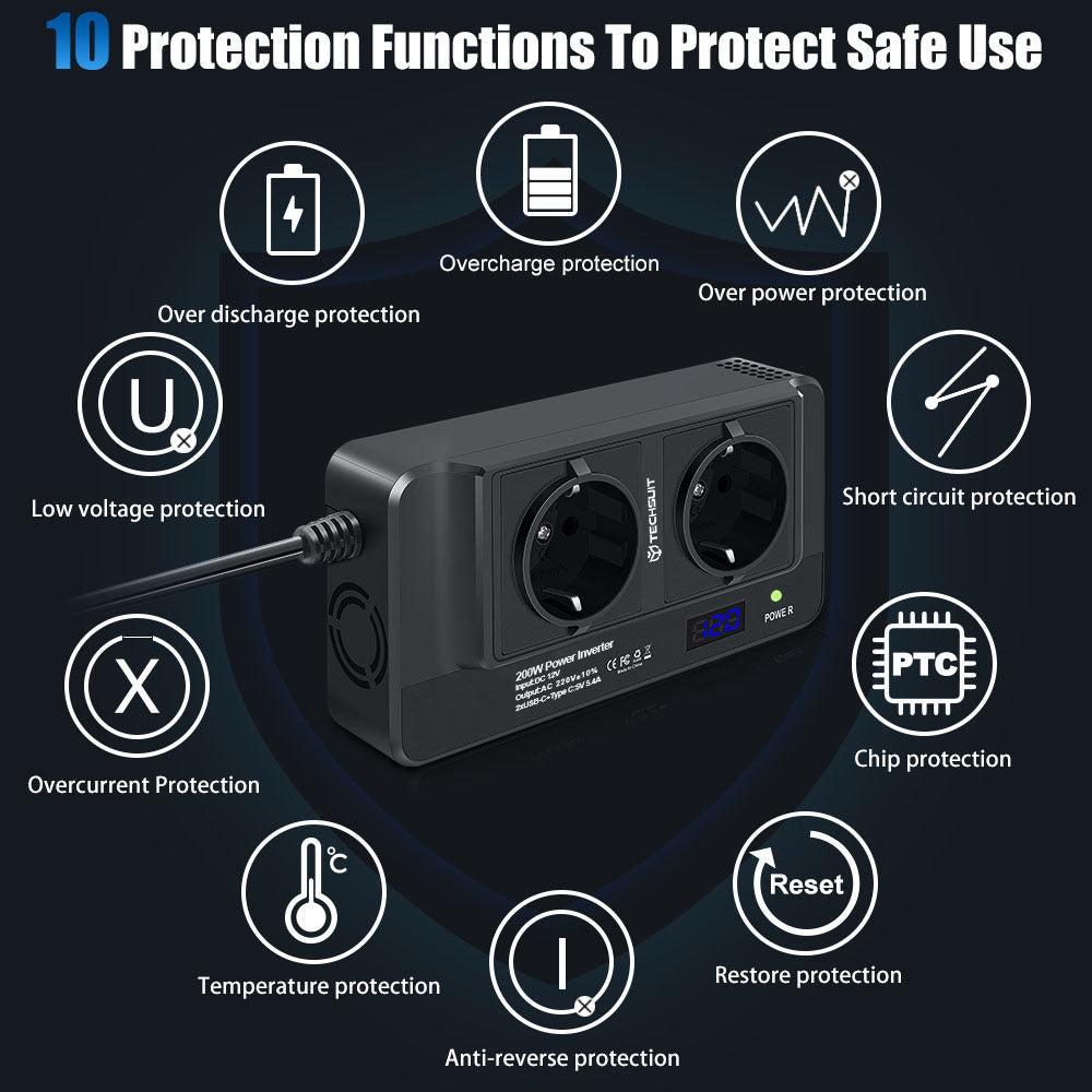 Auto Electric Inverter Techsuit PowerDriveX, 200W