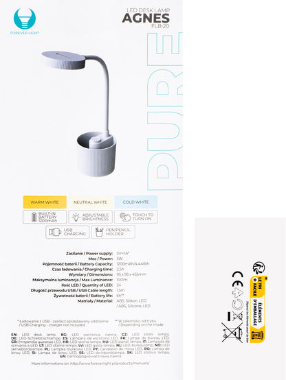 Led lamp Forever FLB-20 Organizer, 5W, 3000K - 6000K