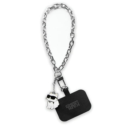 Karl Lagerfeld Choupette Phone Chain Keyring, Silver