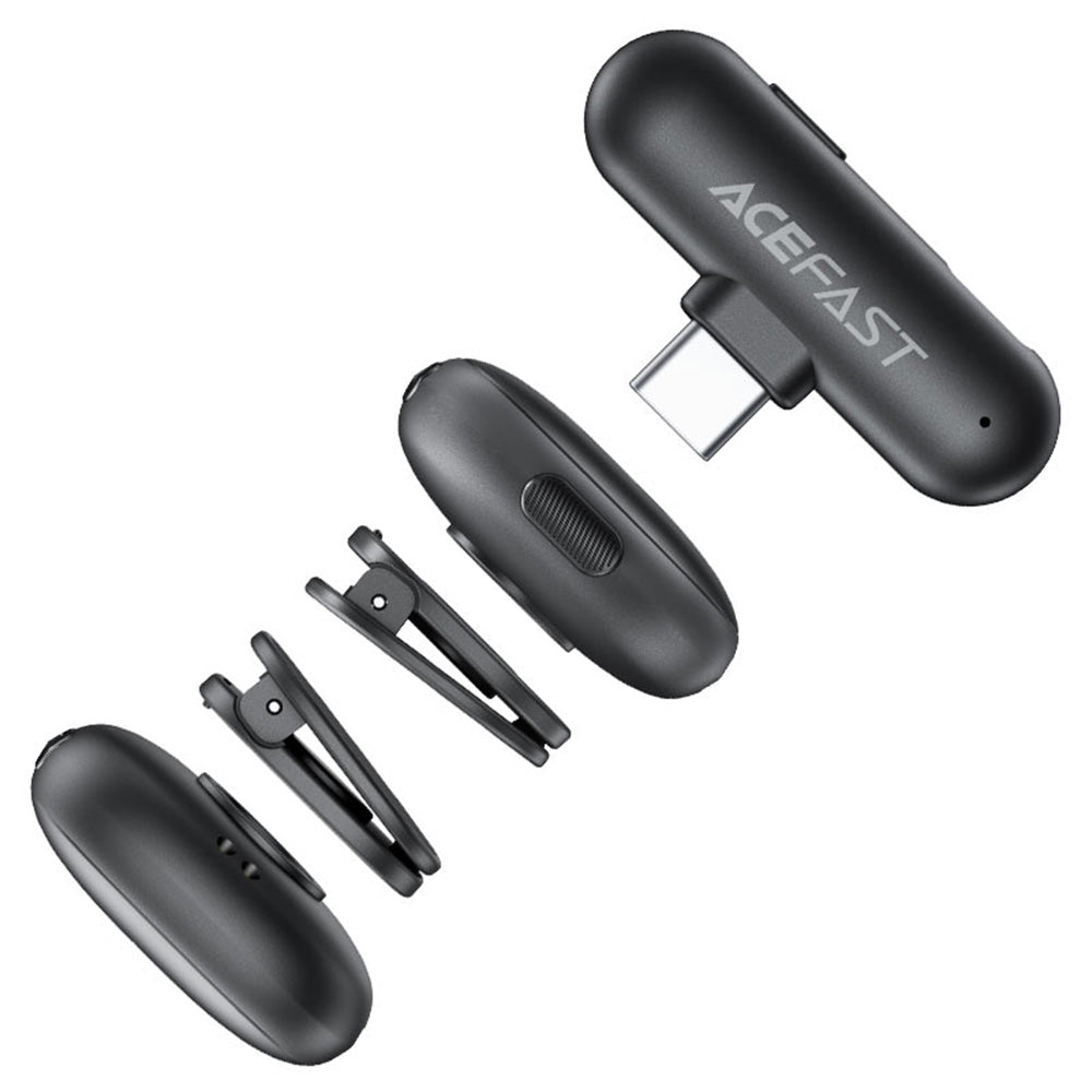 Acefast R1 Lavalier, USB-C, Set of 2 pieces, Black