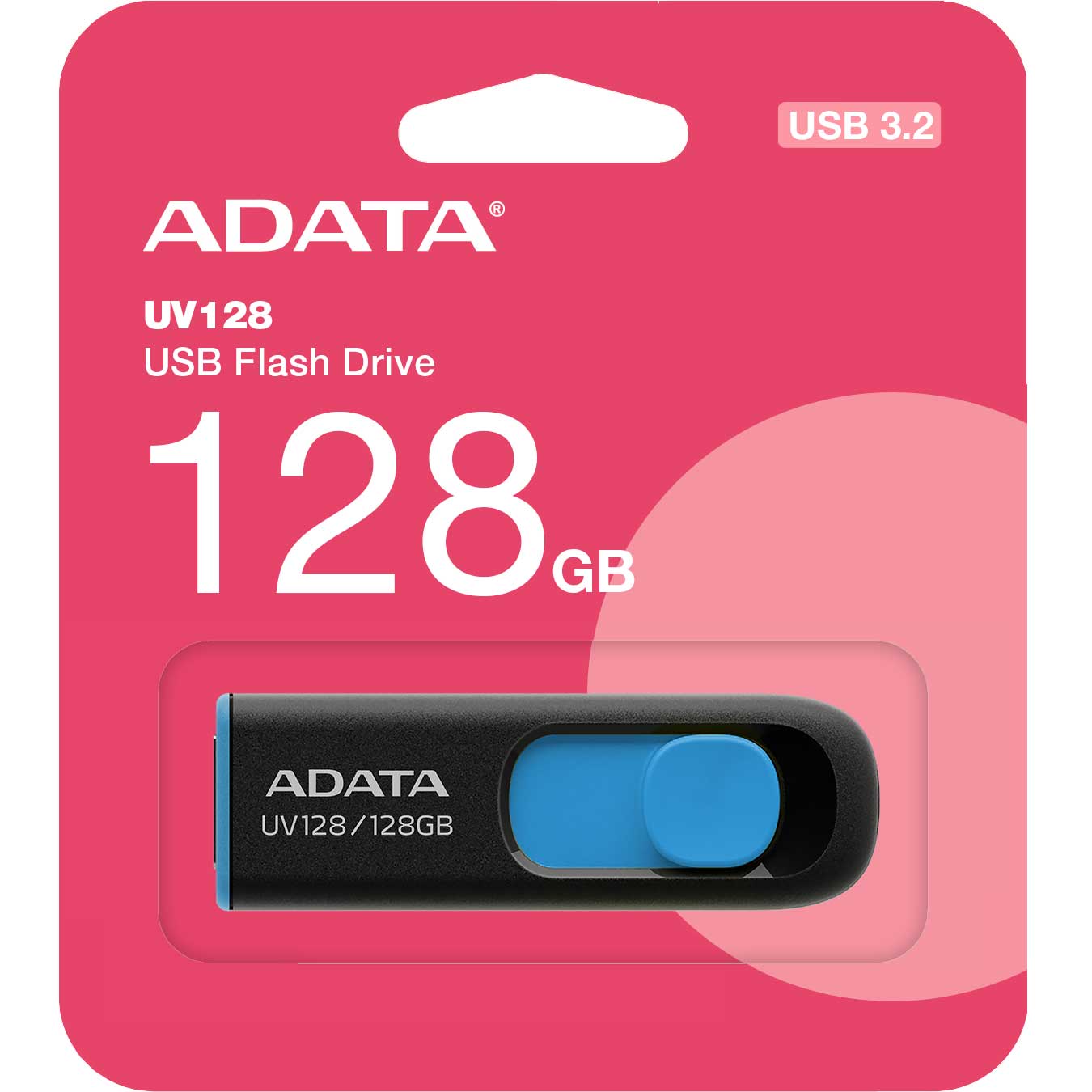 External Memory USB-A 3.2 Adata UV128, 128Gb AUV128-128G-RBE