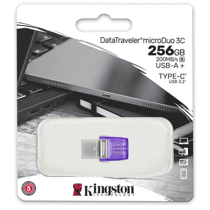 External Memory USB-A - USB-C Kingston microDuo 3C, 256Gb DTDUO3CG3/256GB