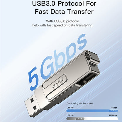 External memory USB-A - USB-C Yesido FL17, 128Gb