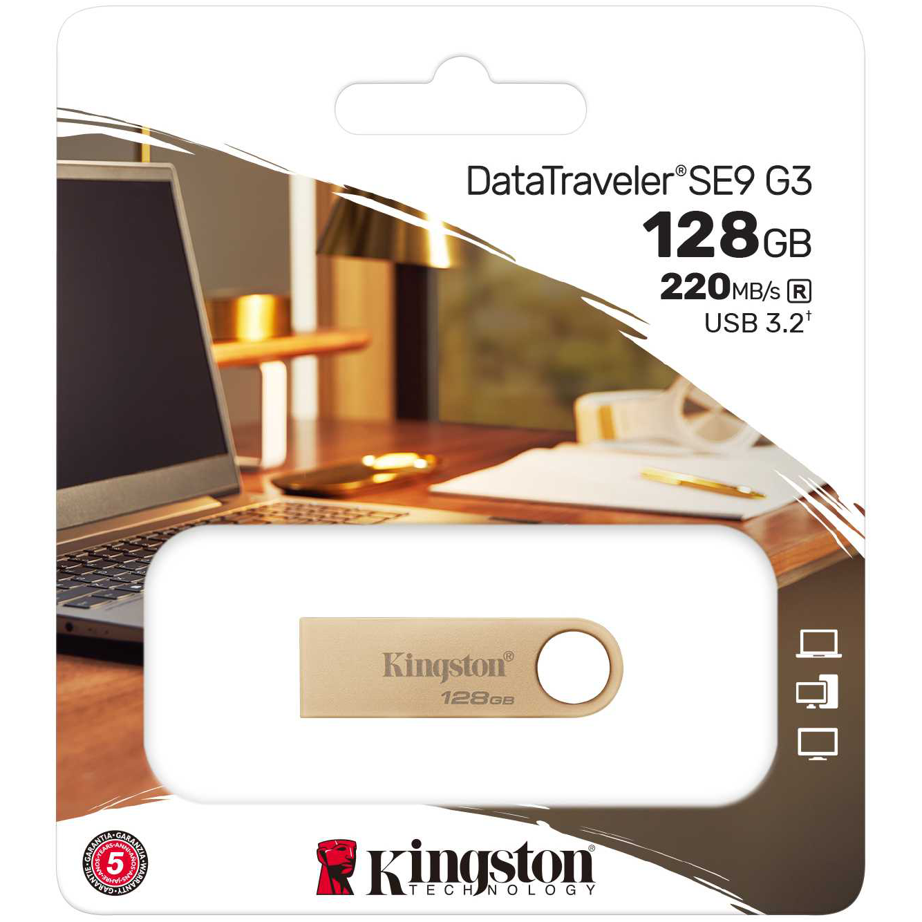 External Memory USB-A 3.2 Kingston DT SE9 G3, 128Gb DTSE9G3/128GB