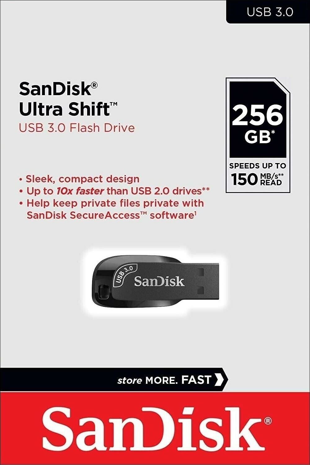 External USB-A 3.2 Memory SanDisk Ultra Shift, 256Gb SDCZ410-256G-G46