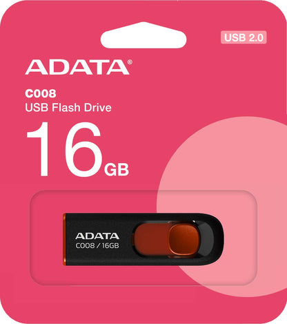 USB-A External Memory Adata C008, 16Gb AC008-16G-RKD