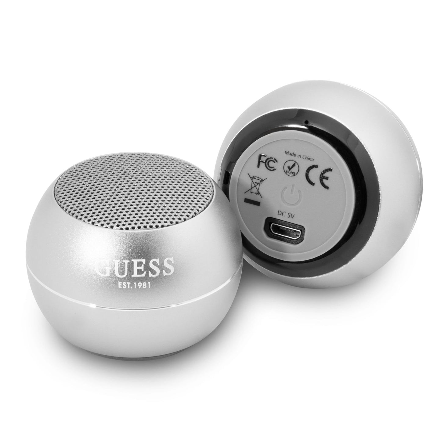 Guess Portable Bluetooth Speaker, 3W, Silver