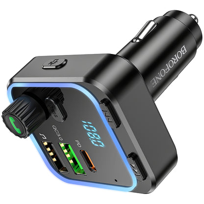 FM Modulator Bluetooth Borofone BC53 Highway, 2 x USB-A - 1 x USB-C