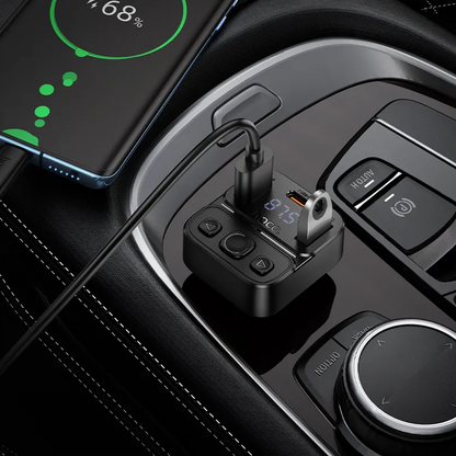 HOCO E87 Bluetooth FM Modulator, 2 x USB-A - 1 x USB-C