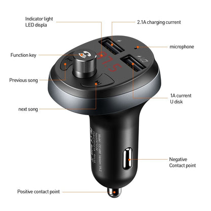 McDodo Bluetooth FM Modulator, 2 x USB-A