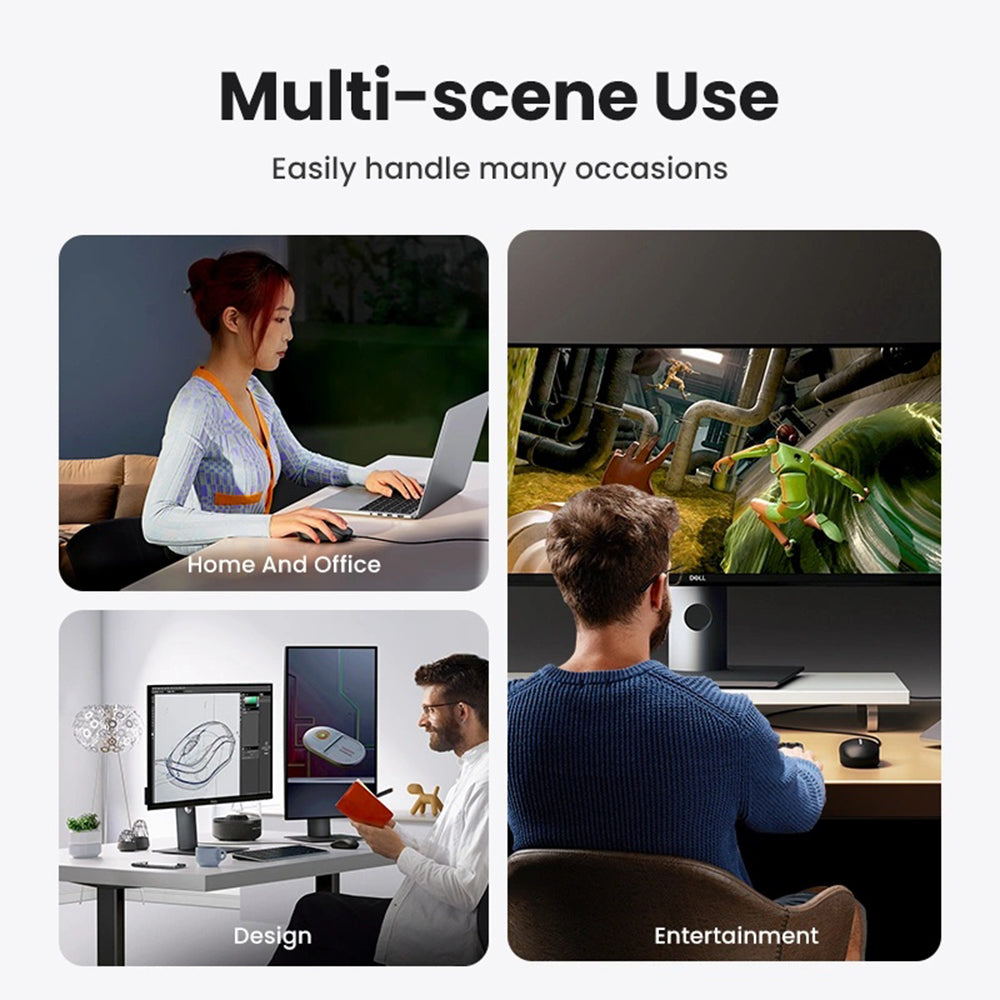 UGREEN MU007 Wired USB Mouse, 1200DPI, 1.5m, Black