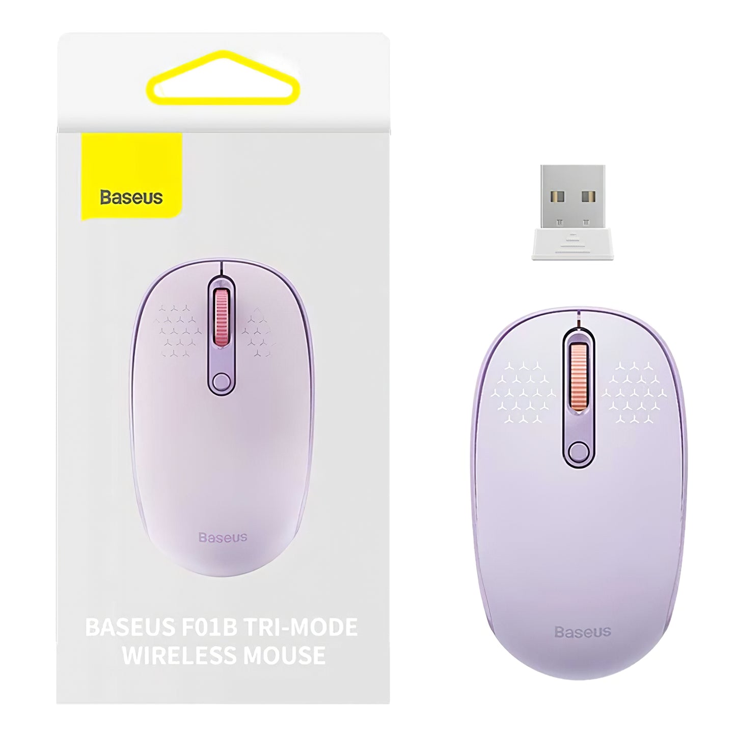 Mouse Wireless Baseus F01B Tri-Mode, 1600DPI, BT / Wi-Fi, Purple B01055503513-00