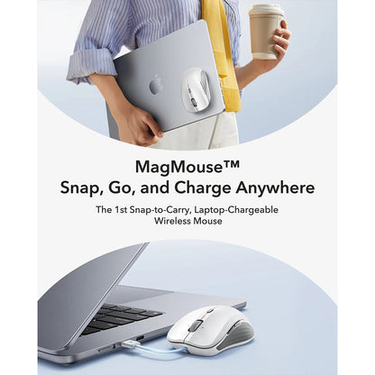 ESR MagMouse Wireless Mouse, 800DPI - 4800DPI, White