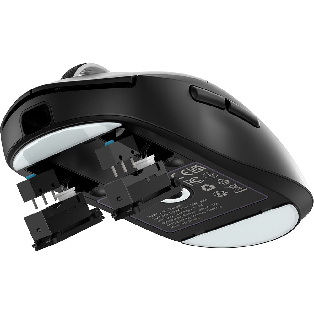 Proove RC Raider 8K Wireless Mouse, 800DPI - 32000DPI, BT / Wi-Fi / Wired, Black WMRR00122001