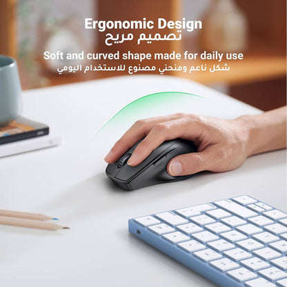 UGREEN MU101 Wireless Mouse, 4000DPI, BT / Wi-Fi, Black