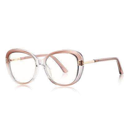 Techsuit 2265 Women's Computer Glasses, Anti-Blue Light, Light Brown