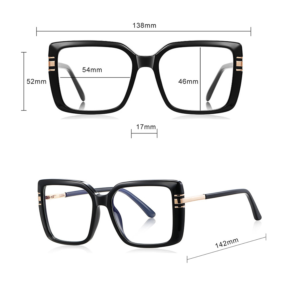 Techsuit 2270 Women's Computer Glasses, Anti-Blue Light, Black
