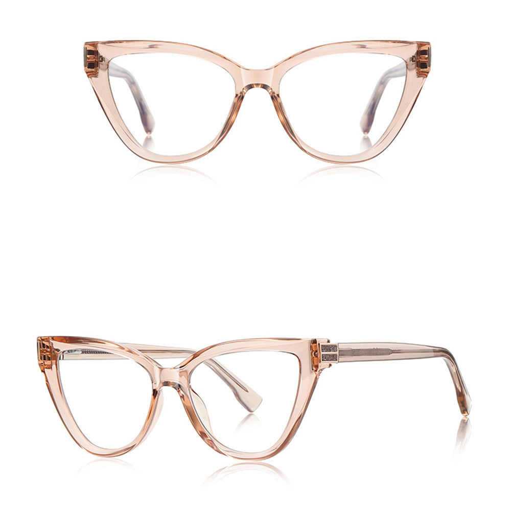 Techsuit 2279 Women's Computer Glasses, Anti-Blue Light, Light Brown
