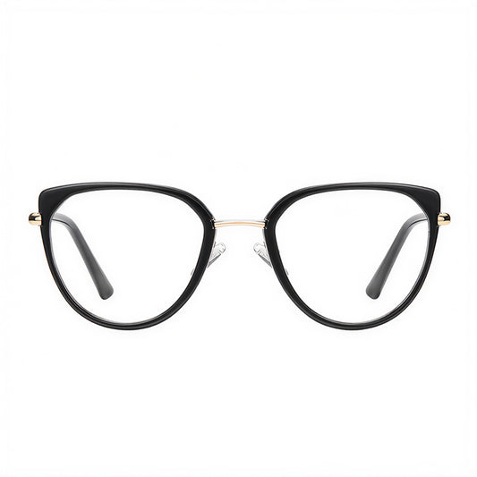 Techsuit 82290 Women's Computer Glasses, Anti-Blue Light, Black Gold