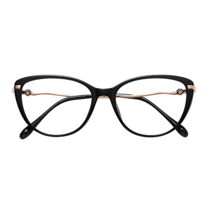 Techsuit 86162 Women's Computer Glasses, Anti-Blue Light, Black Gold