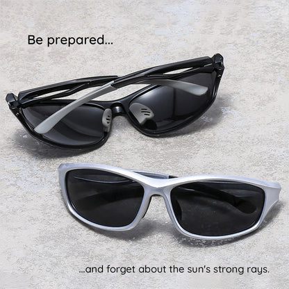Unisex Cycling Glasses Techsuit 9309, Polarized, Silver Gray