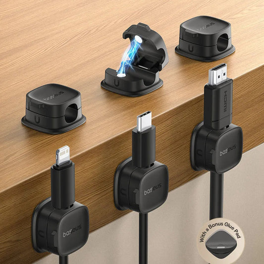 Baseus Lite Magnetic Cable Organizer, Set of 3 Pieces, Black B01331106111-00