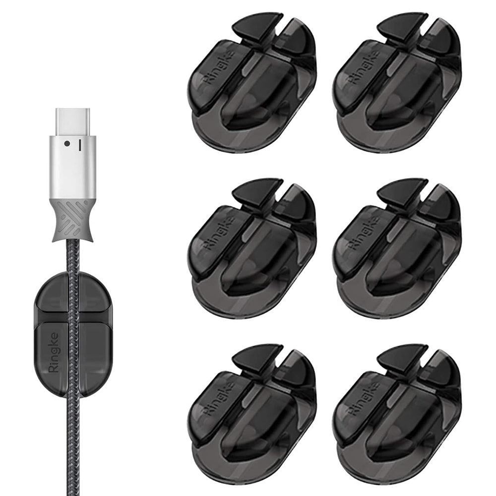 Ringke Cable Organizer, Set of 6 Pieces, Black