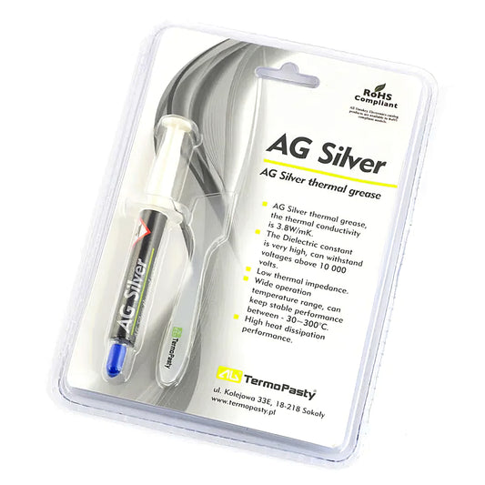 Thermal Conductive Paste Termopasty AG Silver, Syringe Type, 3g ART.AGT-107