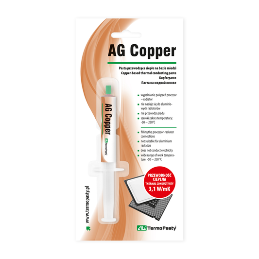 Thermal Conductive Paste Termopasty AG Copper, Syringe Type, 1.5g ART.AGT-060