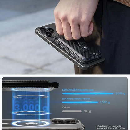 Magsafe Wallet, ESR, Find my Wallet Carbon, Black