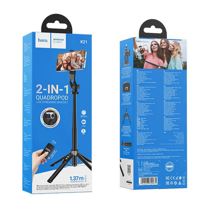 Selfie Stick Bluetooth HOCO K21, Universal, Black