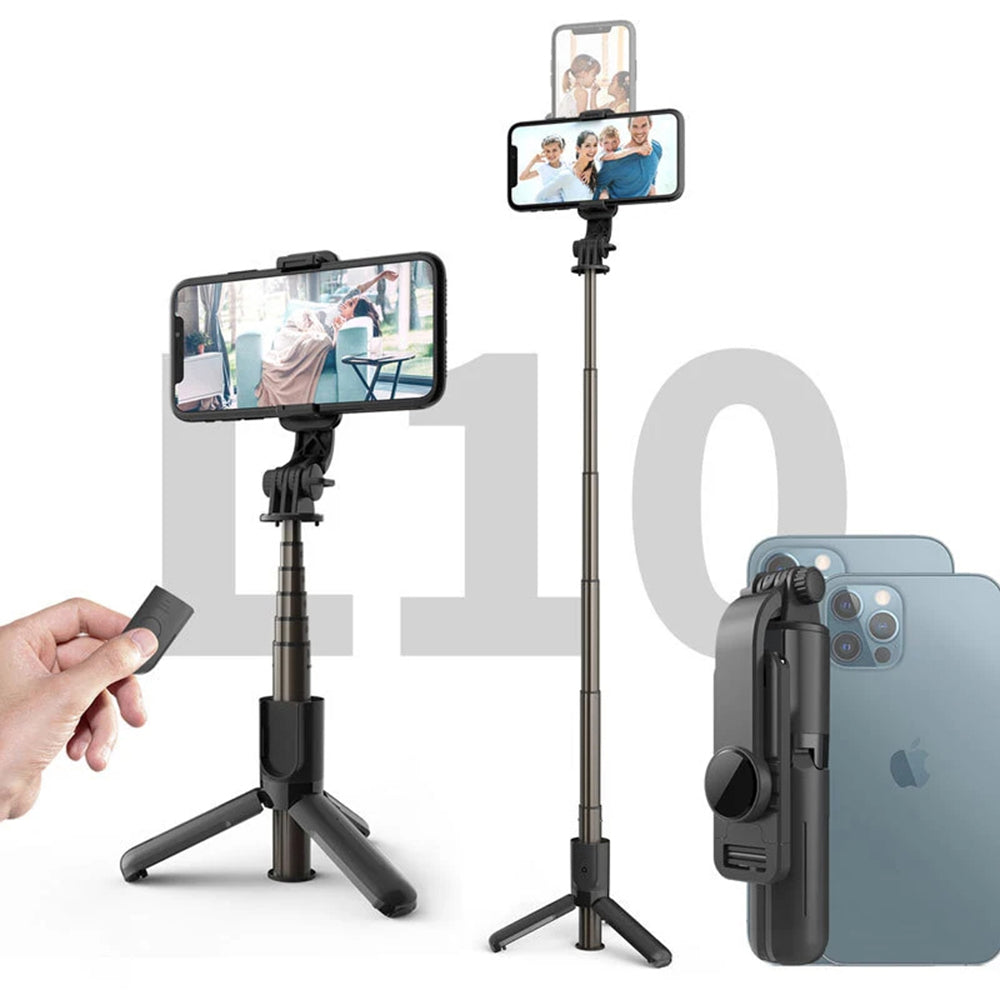 Selfie Stick Bluetooth Techsuit L10, Universal, Black