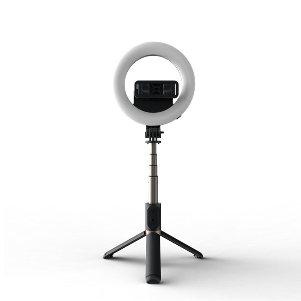 Selfie Stick Bluetooth Techsuit Q07 Ring Light, Universal, Black