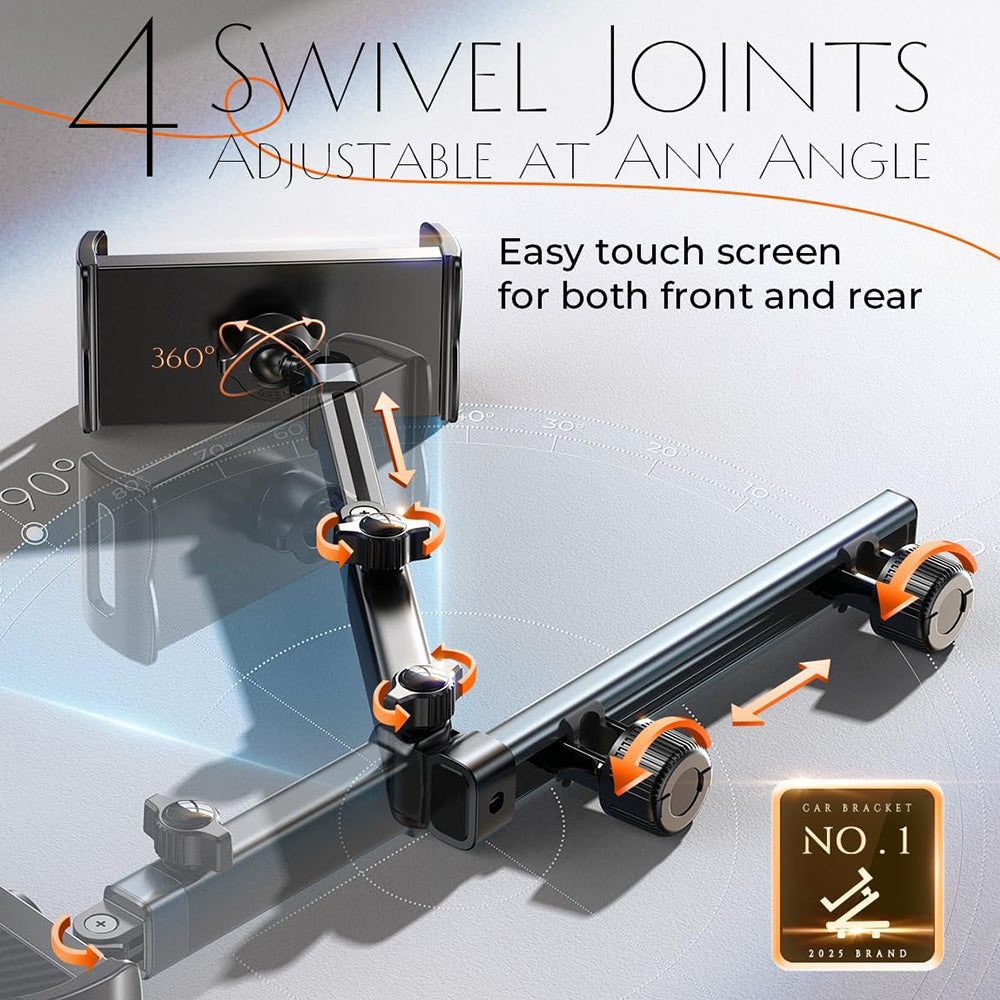 Lisen Headrest Car Holder for Phone / Tablet, 4.7inch - 12.9inch, Black YL0423090004