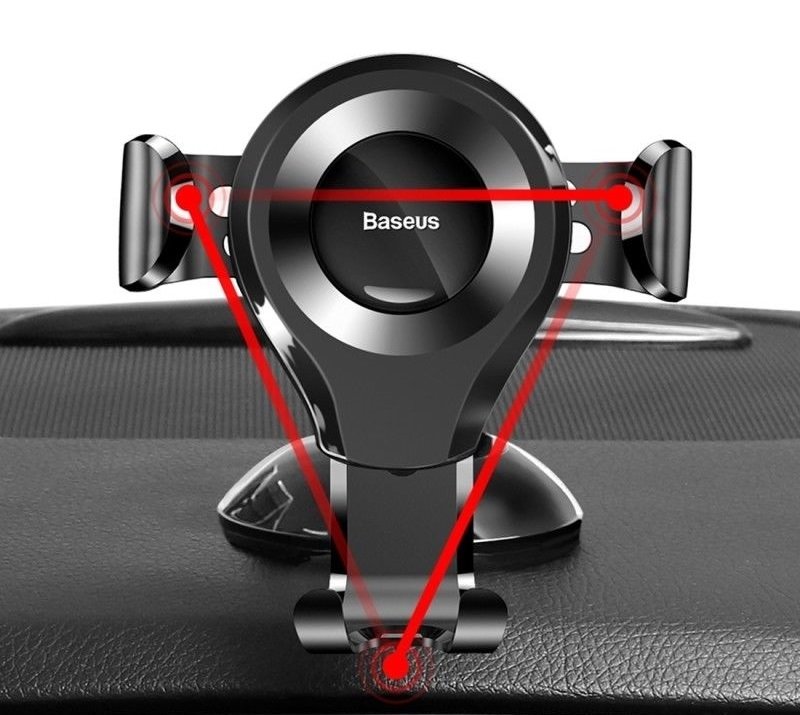 Baseus Osculum Gravity Car Mount, 63mm - 85mm, Black