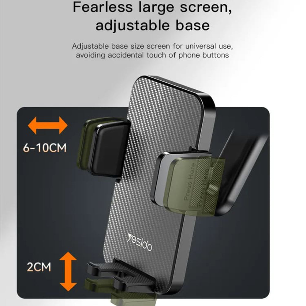 Yesido C172 Car Holder, 4inch - 7inch, Black