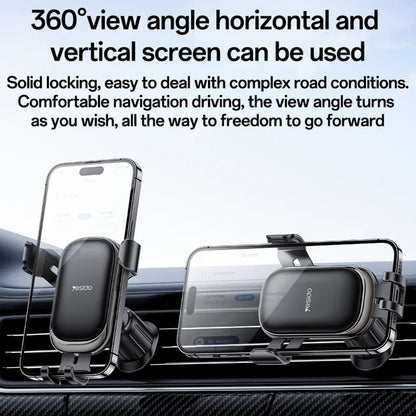 Yesido C247 Car Holder, 4.7inch - 7.2inch, Black