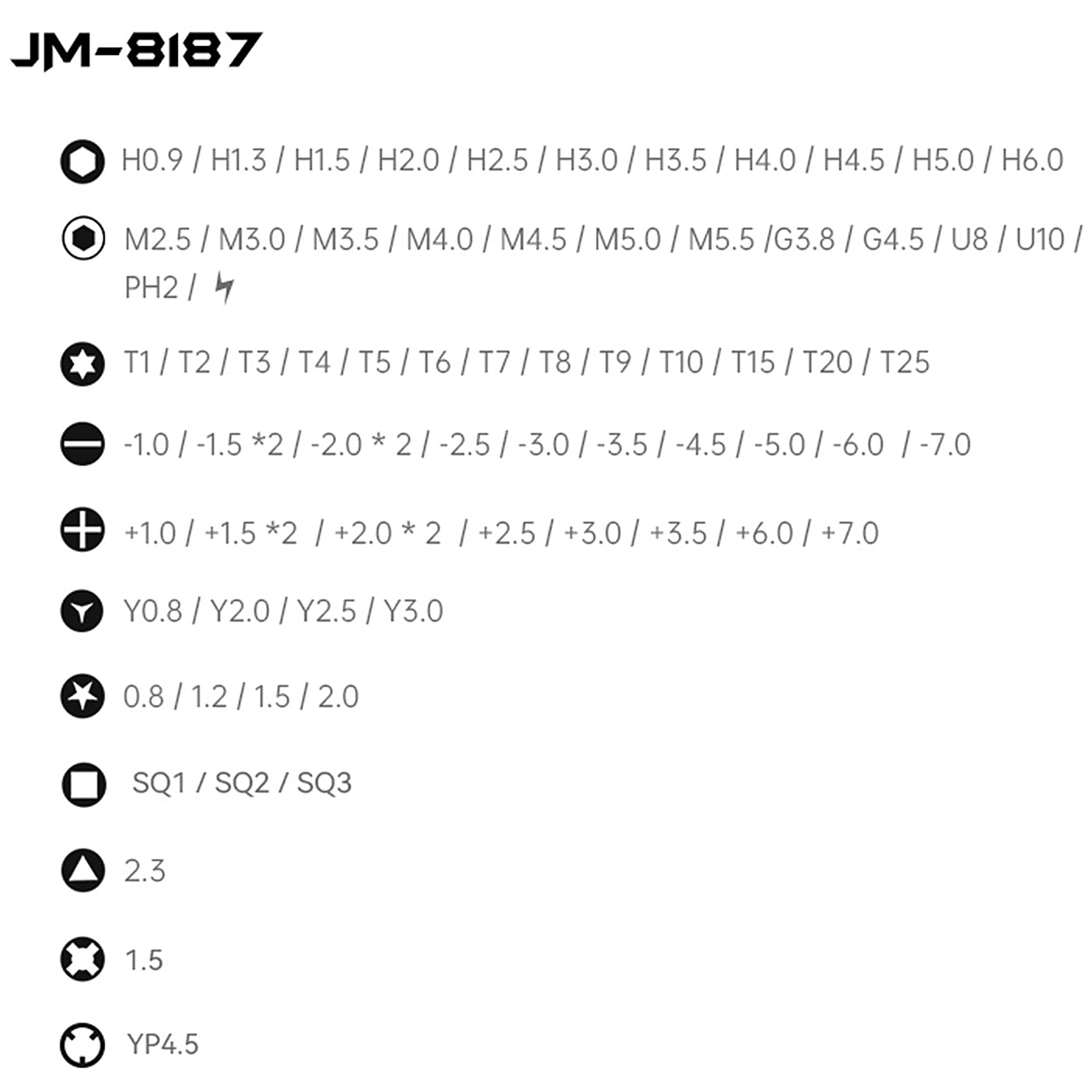 Screwdriver Jakemy JM-8187, 83in1, Silver